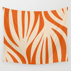 Maldives Abstract Botanical Pattern in Burnt Orange and Beige Wall Tapestry Gallery Image 4