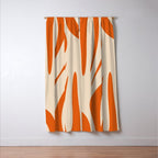 Maldives Abstract Botanical Pattern in Burnt Orange and Beige Window Curtain Gallery Image 3