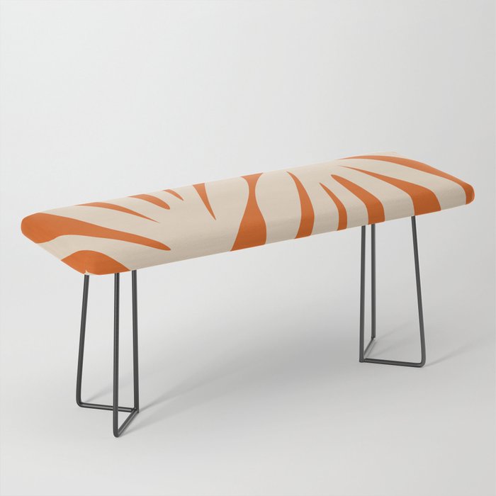 Maldives Abstract Botanical Pattern in Burnt Orange and Beige Bench Gallery Image 1