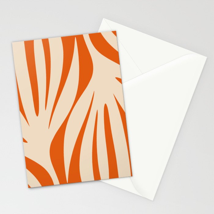 Maldives Abstract Botanical Pattern in Burnt Orange and Beige Stationery Card Gallery Image 2