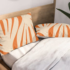 Maldives Abstract Botanical Pattern in Burnt Orange and Beige Pillow Sham Gallery Image 2