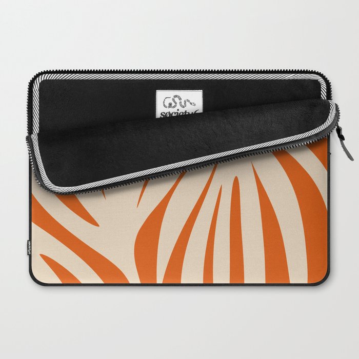 Maldives Abstract Botanical Pattern in Burnt Orange and Beige Laptop Sleeve Gallery Image 2