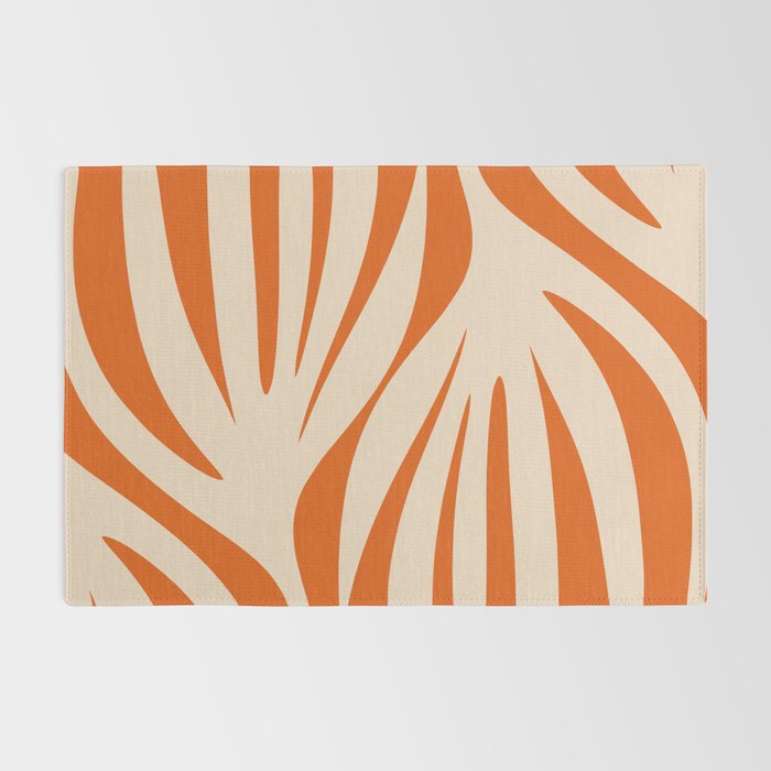 Maldives Abstract Botanical Pattern in Burnt Orange and Beige Rug Gallery Image 2