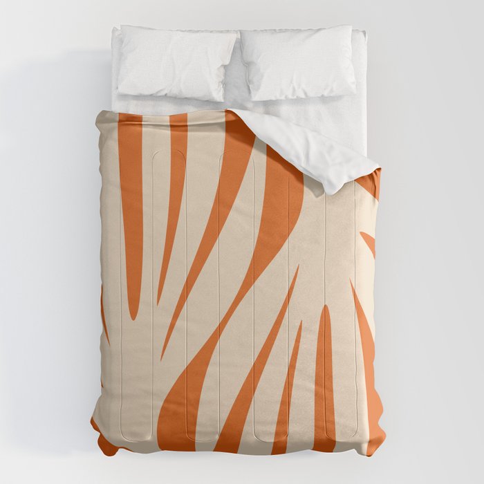 Maldives Abstract Botanical Pattern in Burnt Orange and Beige Comforter Gallery Image 6