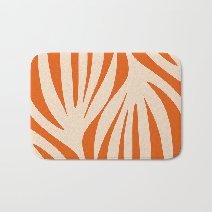 Maldives Abstract Botanical Pattern in Burnt Orange and Beige Bath Mat Gallery Image 1