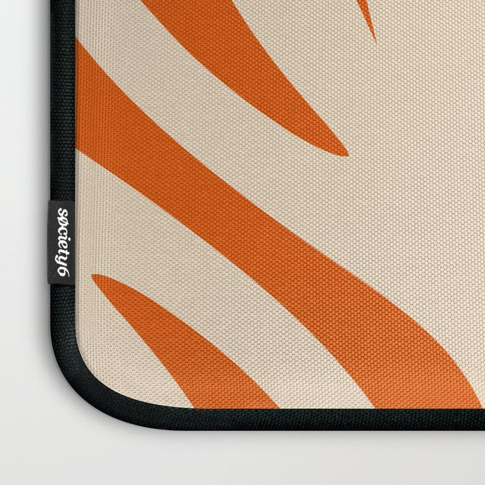 Maldives Abstract Botanical Pattern in Burnt Orange and Beige Laptop Sleeve Gallery Image 3