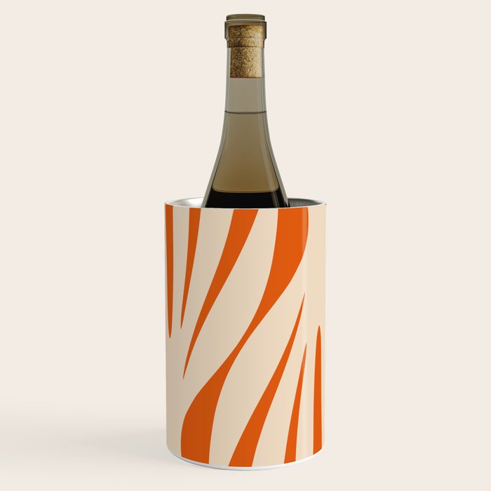 Maldives Abstract Botanical Pattern in Burnt Orange and Beige Wine Chiller Gallery Image 1