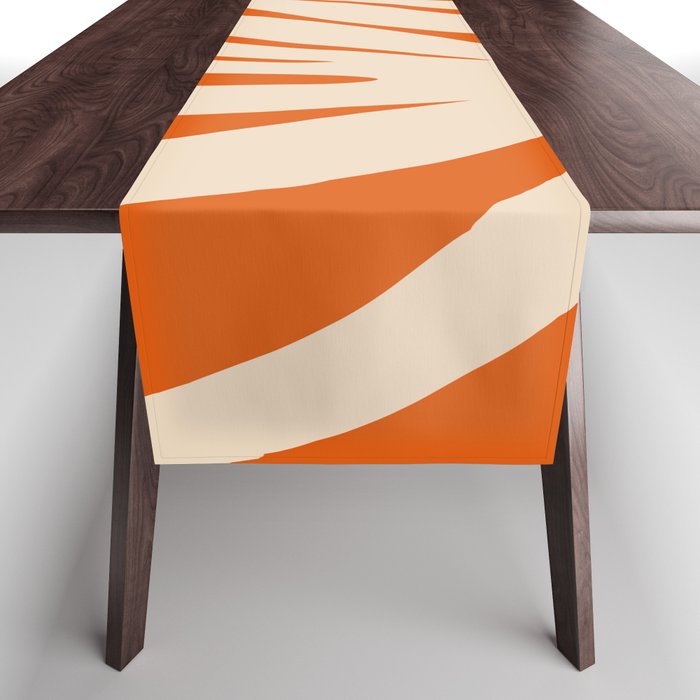 Maldives Abstract Botanical Pattern in Burnt Orange and Beige Table Runner Gallery Image 1