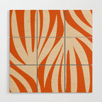 Maldives Abstract Botanical Pattern in Burnt Orange and Beige Wood Wall Art Gallery Image 1