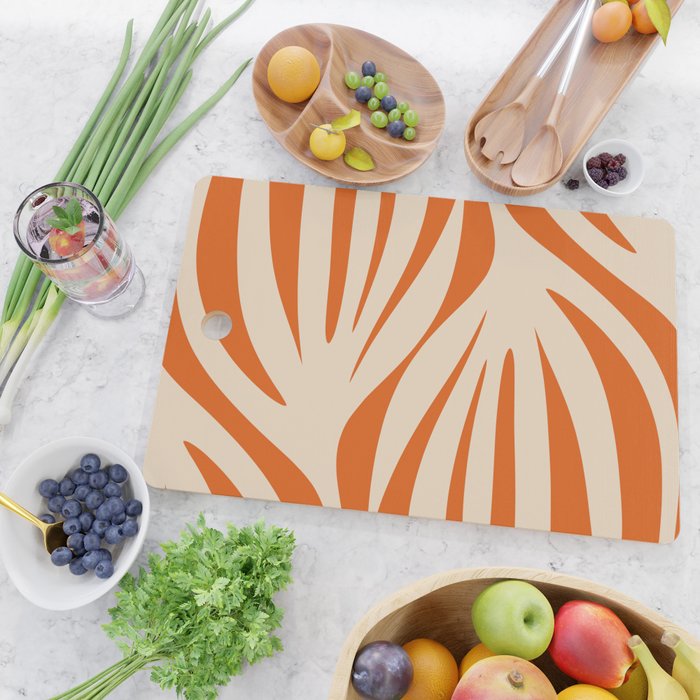 Maldives Abstract Botanical Pattern in Burnt Orange and Beige Cutting Board Gallery Image 2