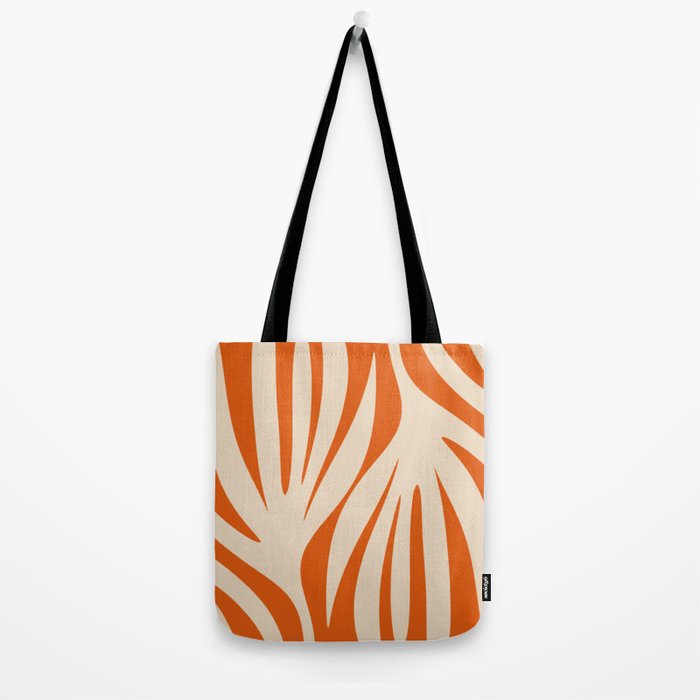 Maldives Abstract Botanical Pattern in Burnt Orange and Beige Tote Bag Gallery Image 2