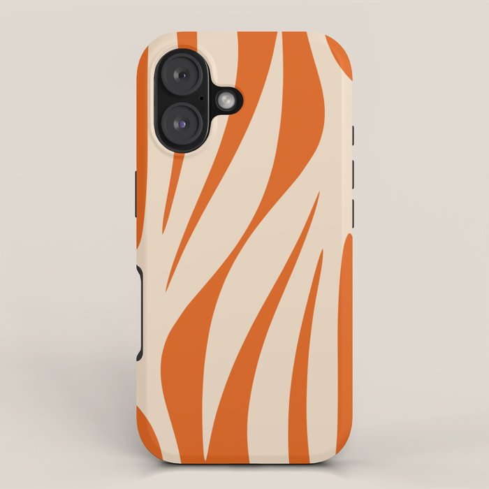 Maldives Abstract Botanical Pattern in Burnt Orange and Beige iPhone Case Gallery Image 1