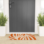 Maldives Abstract Botanical Pattern in Burnt Orange and Beige Welcome Mat Gallery Image 3