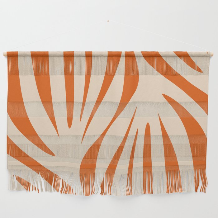 Maldives Abstract Botanical Pattern in Burnt Orange and Beige Wall Hanging Gallery Image 1