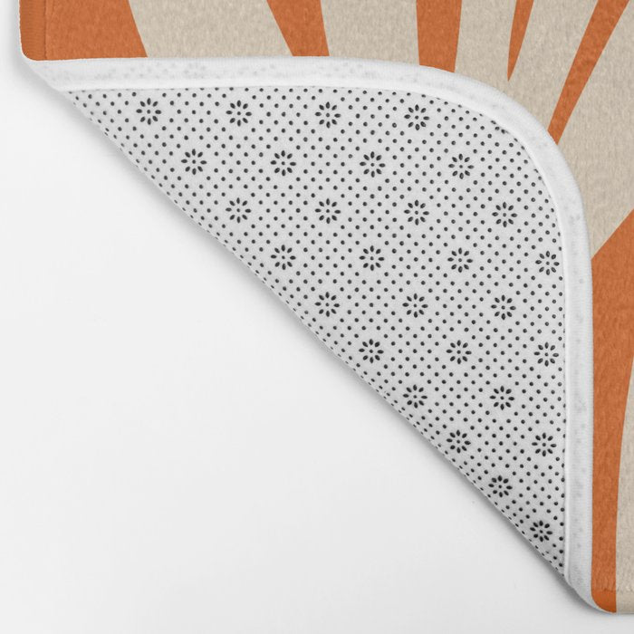 Maldives Abstract Botanical Pattern in Burnt Orange and Beige Bath Mat Gallery Image 2