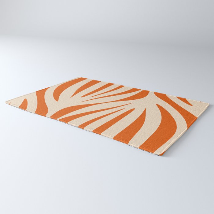 Maldives Abstract Botanical Pattern in Burnt Orange and Beige Rug Gallery Image 3