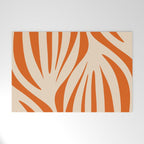 Maldives Abstract Botanical Pattern in Burnt Orange and Beige Welcome Mat Gallery Image 1