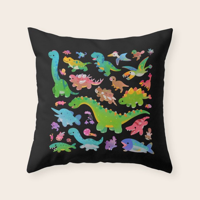 Jurassic baby - dark Throw Pillow Gallery Image 6