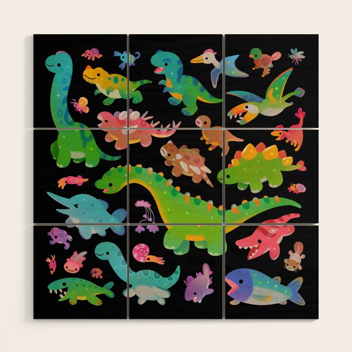 Jurassic baby - dark Wood Wall Art Gallery Image 1