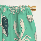 Ocean Crustaceans And Nautical Seashells Window Curtain Gallery Image 2