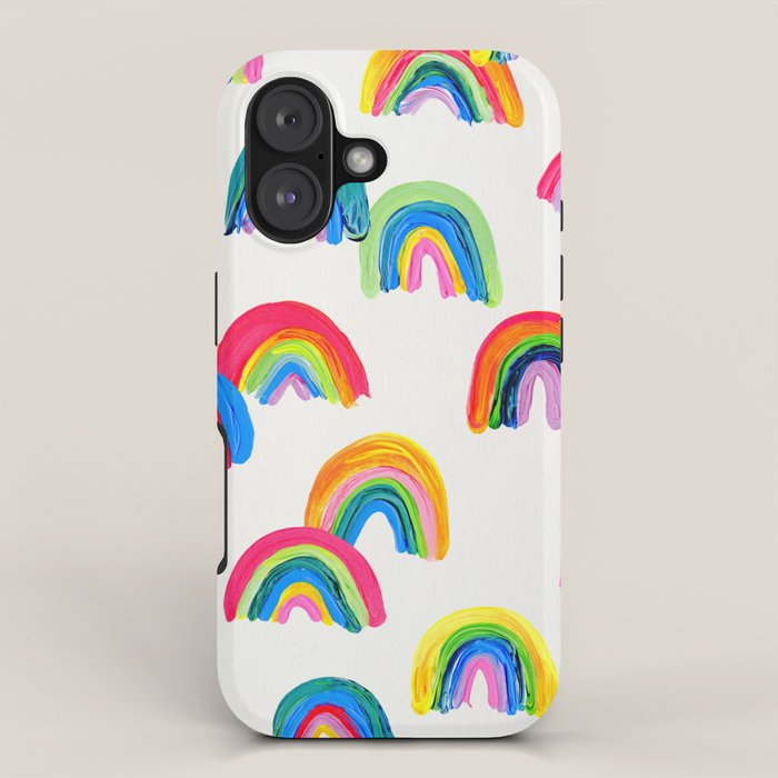 Abstract Rainbow Arcs - White Palette iPhone Case Gallery Image 1