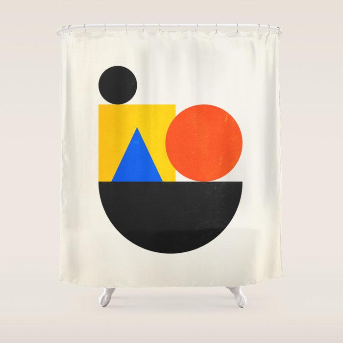 Balance 02: Bauhaus Mid-Century Edition Shower Curtain Gallery Image 1