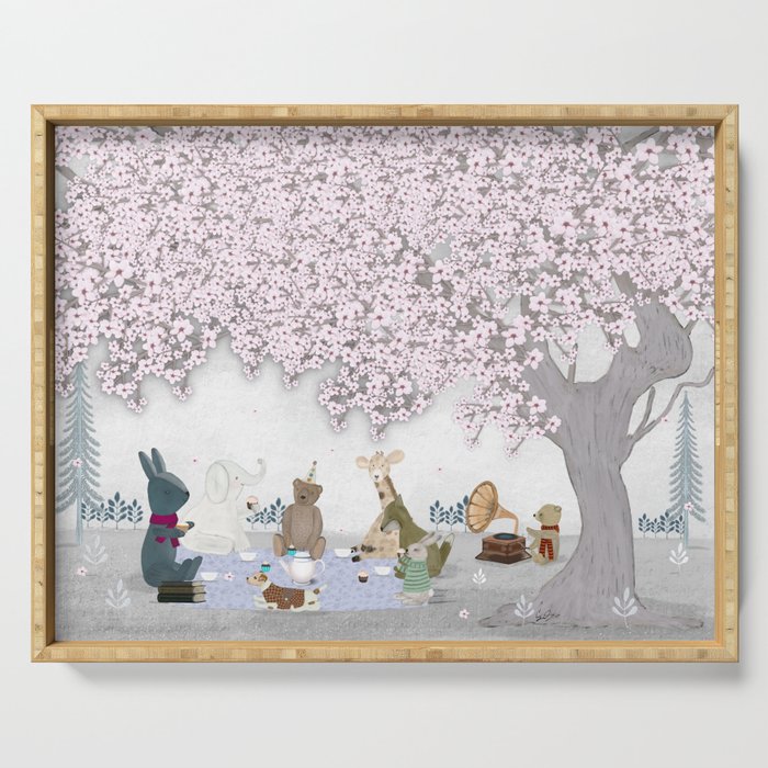 little blossom tree Serving Tray Gallery Image 1