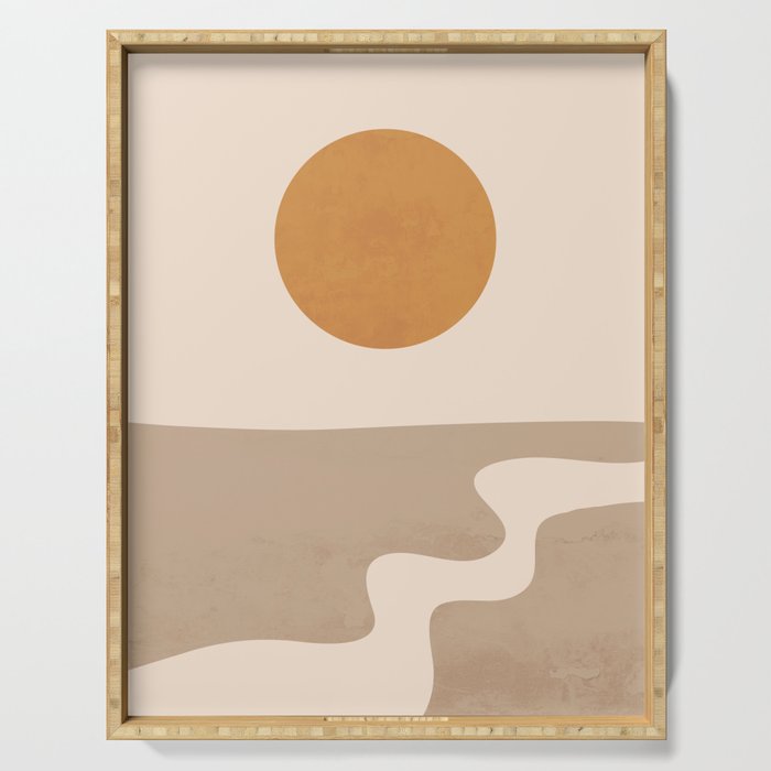 Minimal Abstract Art Landscape 6 Serving Tray Gallery Image 1