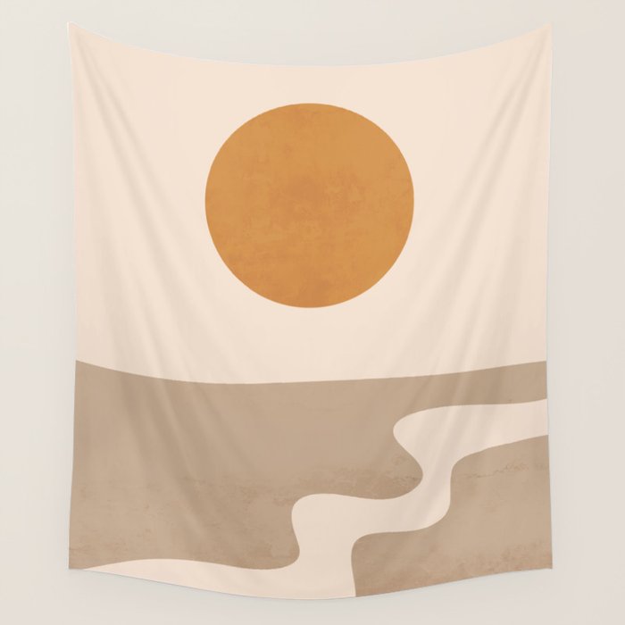 Minimal Abstract Art Landscape 6 Wall Tapestry Gallery Image 4