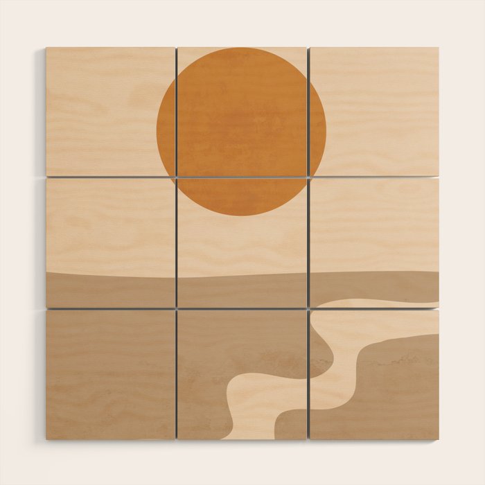 Minimal Abstract Art Landscape 6 Wood Wall Art Gallery Image 1