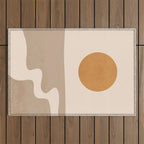 Minimal Abstract Art Landscape 6 Outdoor Rug Gallery Image 1