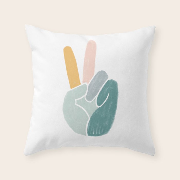 Peace sign pastel Throw Pillow Gallery Image 6
