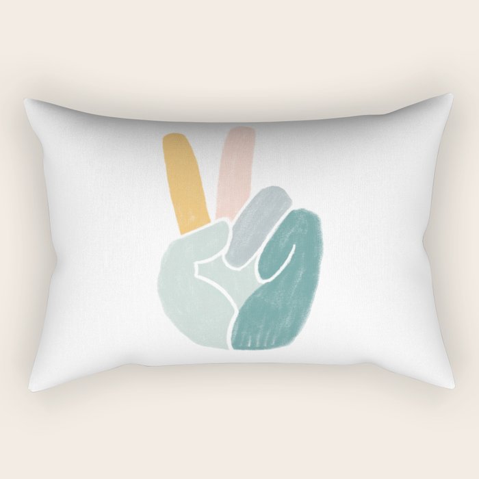 Peace sign pastel Rectangular Pillow Gallery Image 2