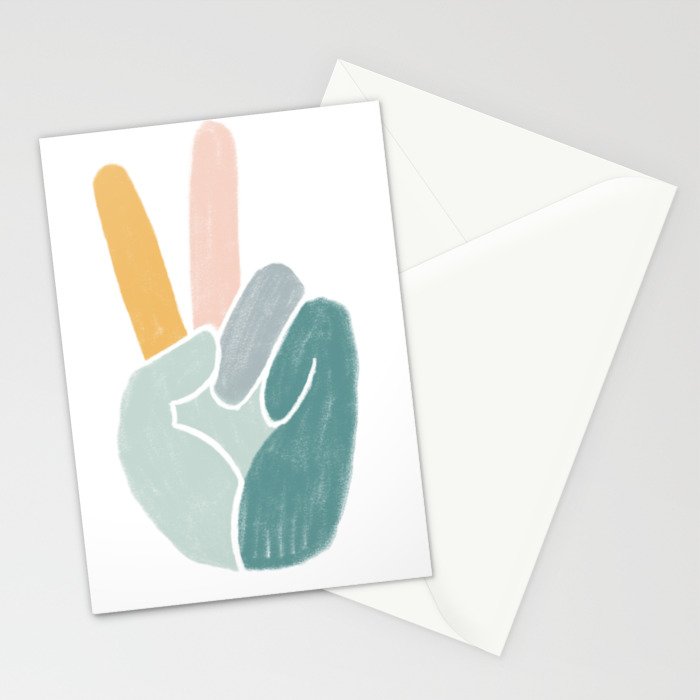 Peace sign pastel Stationery Card Gallery Image 2