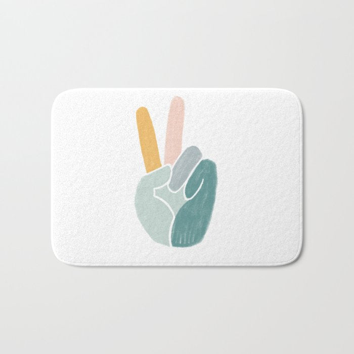 Peace sign pastel Bath Mat Gallery Image 1