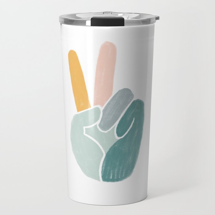 Peace sign pastel Travel Mug Gallery Image 1