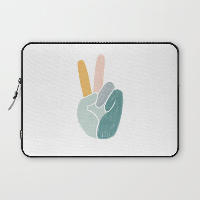 Peace sign pastel Laptop Sleeve Gallery Image 1