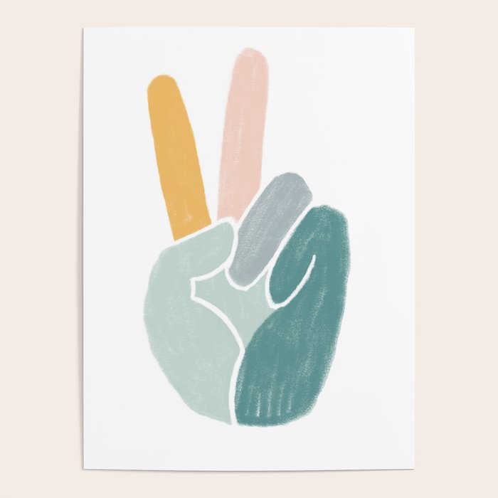 Peace sign pastel Poster Gallery Image 4