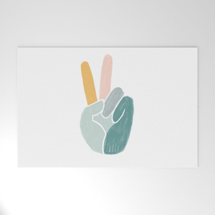 Peace sign pastel Welcome Mat Gallery Image 1