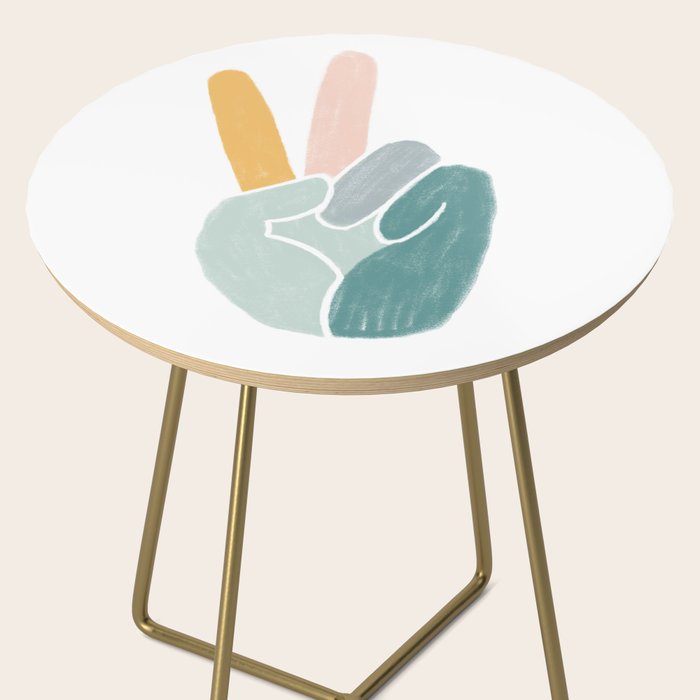 Peace sign pastel Side Table Gallery Image 2