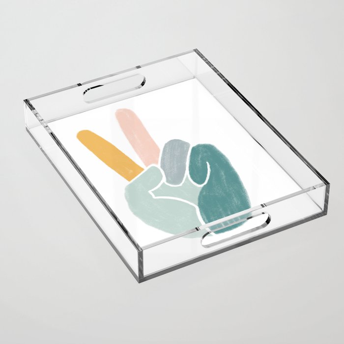 Peace sign pastel Acrylic Tray Gallery Image 1