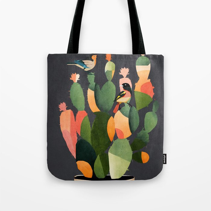 Cactus and Birds 4 Tote Bag Gallery Image 1