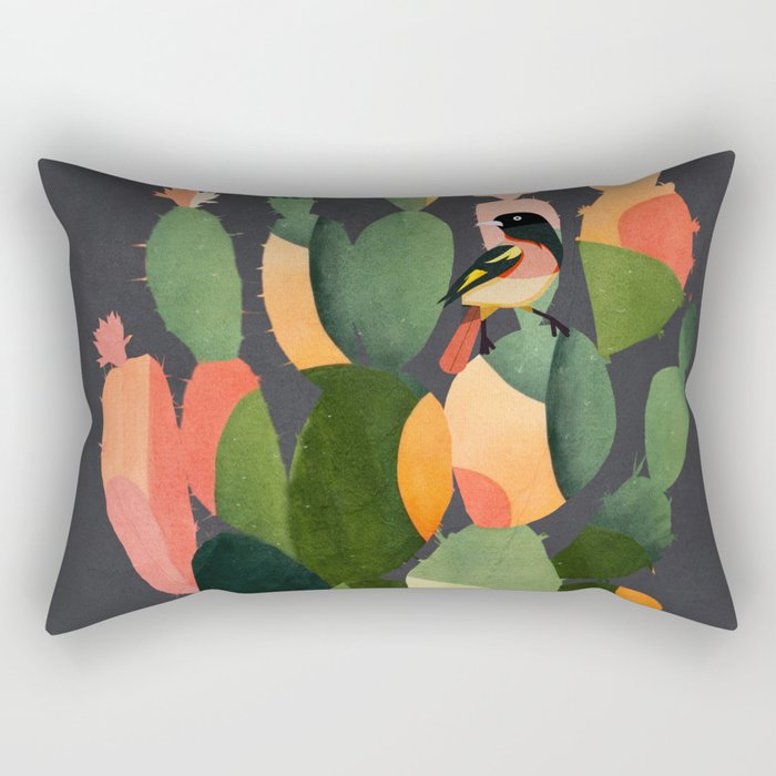 Cactus and Birds 4 Rectangular Pillow Gallery Image 2