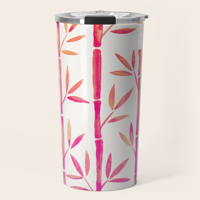Bamboo Stems - Pink Palette Travel Mug Gallery Image 1