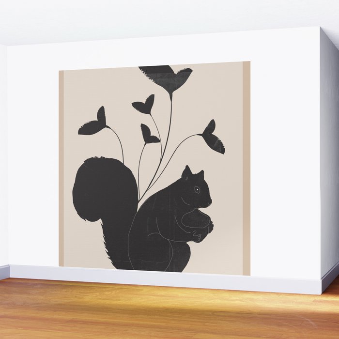 The Abstract Black Squirrel Wall Mural Gallery Image 2