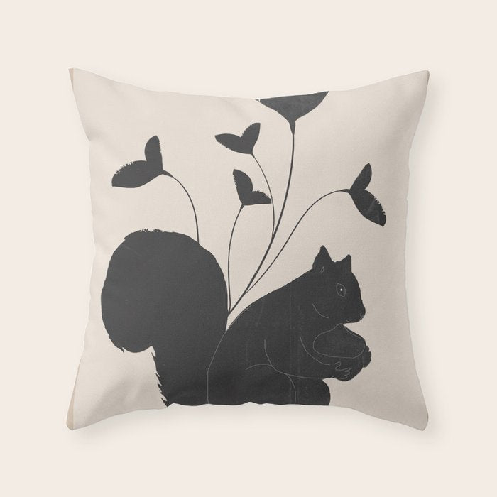 The Abstract Black Squirrel Throw Pillow Gallery Image 6