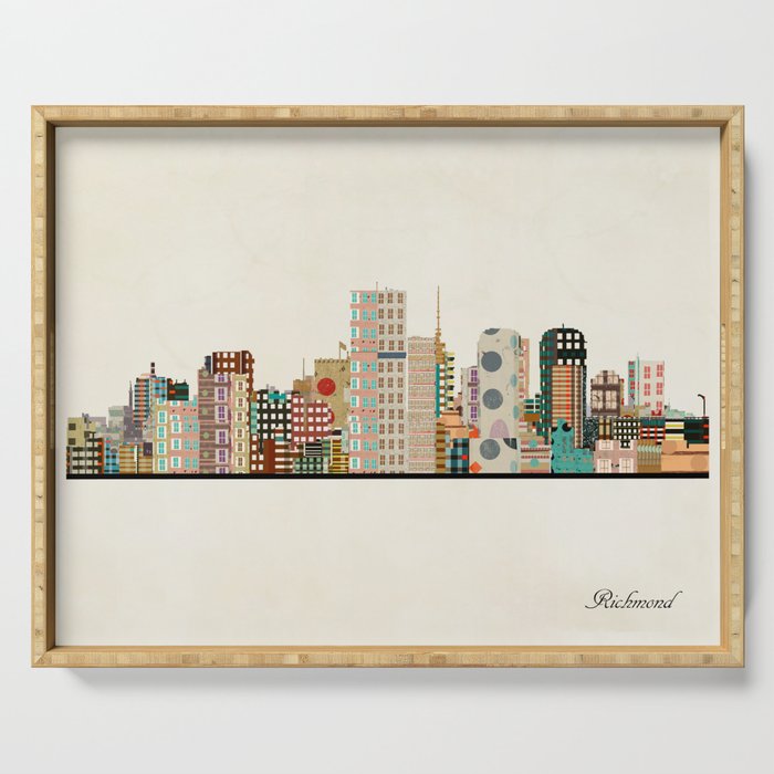 richmond virginia skyline Serving Tray Gallery Image 1