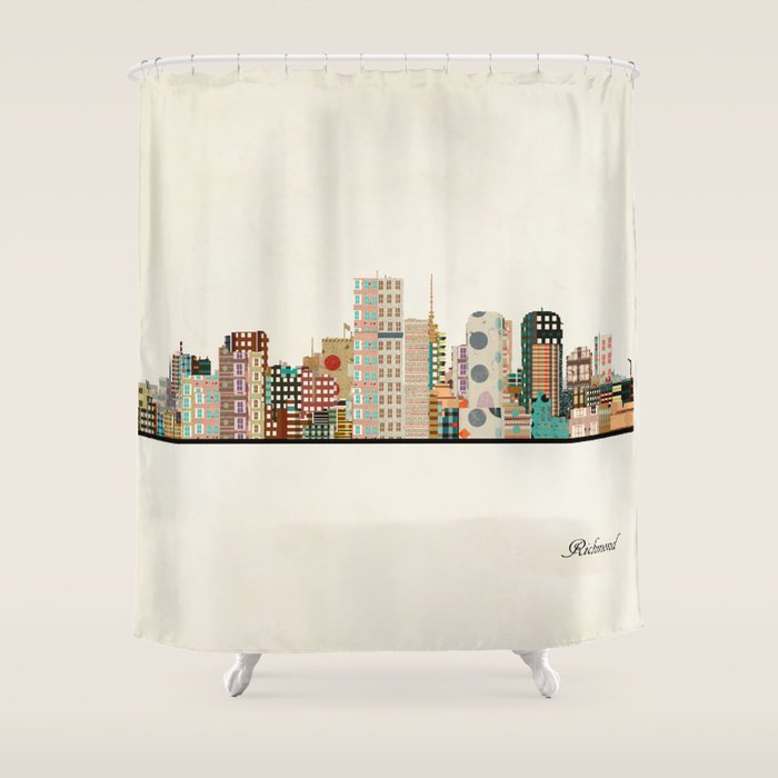 richmond virginia skyline Shower Curtain Gallery Image 1