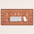 Geometric Tribal Pattern on Terracotta Desk Mat Gallery Image 1