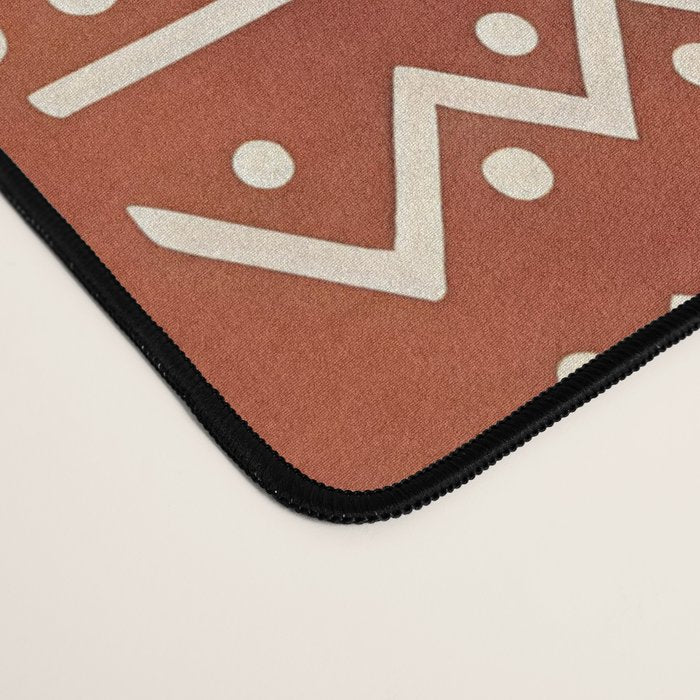 Geometric Tribal Pattern on Terracotta Desk Mat Gallery Image 4